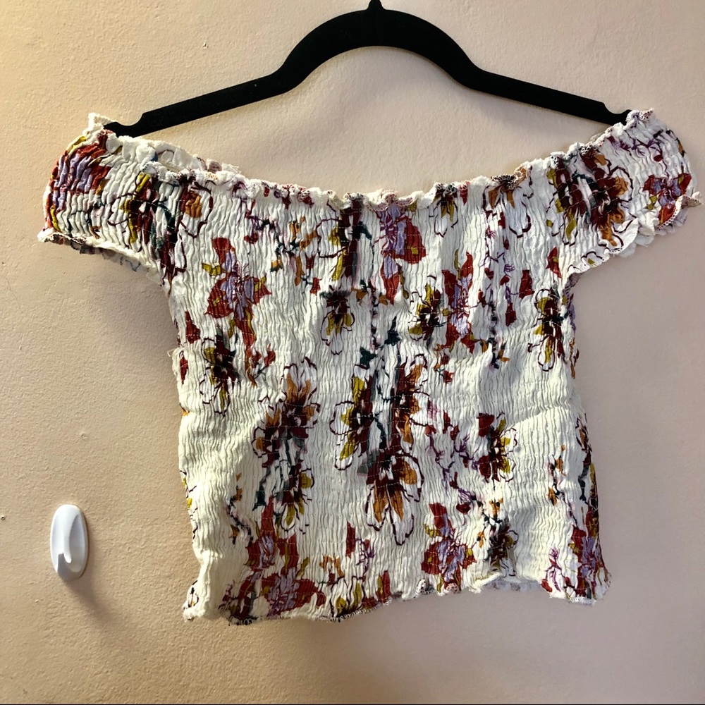 LF off the shoulder floral crop top